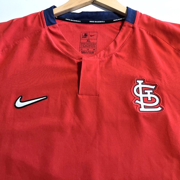 Nike Engineered St. Louis Cardinals Short Sleeve Pullover Jacket Batting MLB - Picture 1 of 9